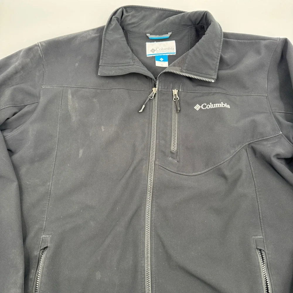 Columbia Mens XL Omni‎ Windbreaker Full Zip Softshell Jacket Black